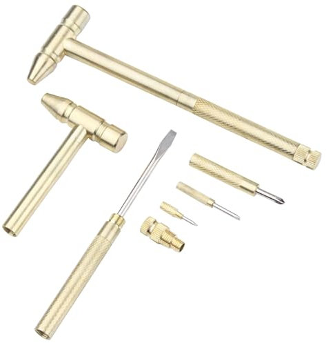 Martello in metallo con cacciavite, 5 in 1, multifunzione, kit di riparazione per telefoni cellulari, orologi e computer portatili