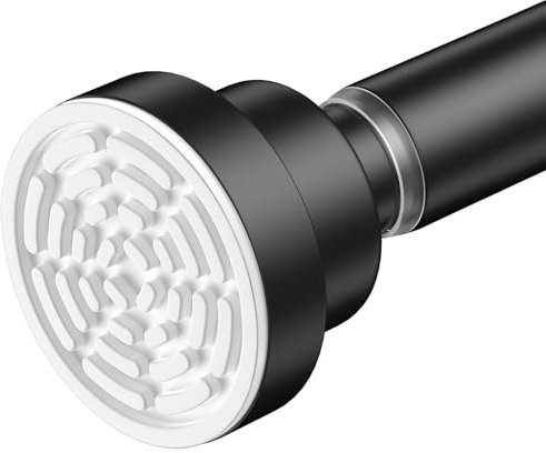 AIZESI Duschstange Gardinenstange ohne Bohren 100-195CM,Teleskopstange Klemmstange Duschvorhangstange Geeignet für Badezimmer, Fenster, Kleiderschrank,1 Stück Schwarz (Durchmesser 22mm) Shower Rod