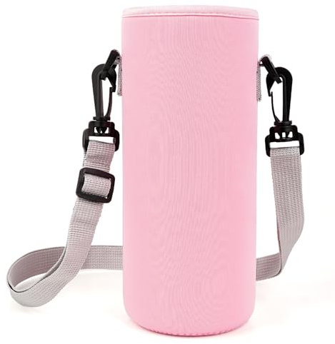 Linkidea Water Bottle Carrier with Strap Compatible with Simple Modern Summit Collection 40oz, Hydro Flask Wide Mouth, Waterbottle Sling Bag Holder with Shoulder Strap (Pink)