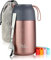 Milu® Thermobehälter für Essen I 650ml I Edelstahl Warmhaltebehälter mit Löffel, Thermobecher Essen, Thermo Lunchbox für Kinder, Erwachsene, Thermobox Suppen, Babybrei, Speisebehälter Rosegold, 650ml