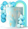 LARDUX 26 PCS Ball Cake Toppers - Mini Balloon Balls Pastel Rainbow DIY Baking Cupcake Cake Decorations for Birthday Baby Shower Macaron Unicorn Party (Light Blue)