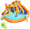 Inflatable Bounce House, Triple Water Slide for Kids with Double Cannon, Climbing Wall, Jumping, Splash Pool, Basketball Hoop for Outdoor Backyard Party, 10 in 1 Giant Castle Included 550W Air Blower