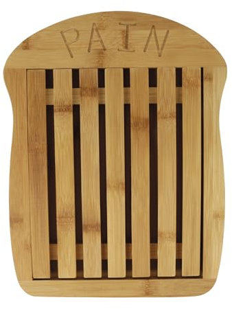 Ambiance Nature 544432 Planche à Pain avec Compartiment ramasse Miette - en Bambou certifié FSC - Planche à découper le pain L 34.5 cm l 26 cm