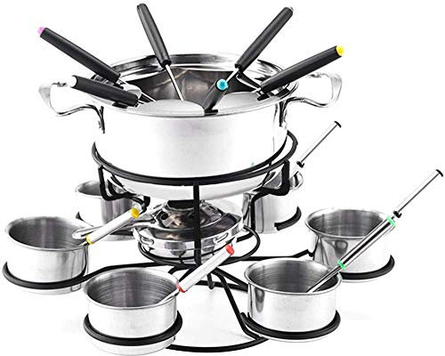 Drehbares Käsefondue Set, Edelstahl Fonduetopf, Multifunktionales Fondue Set, ideales Küchenset für Familienessen