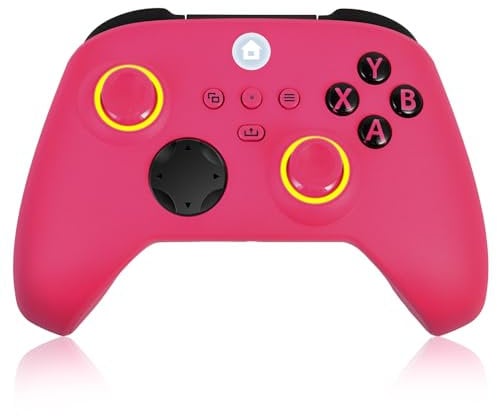 Xbox Controller Wireless Compatible with Xbox One S/X/Xbox Series S/X,Windows PC,2.4GHz RGB LED Light Wireless Controller with 3.5mm Headphone Jack,Deep Pink