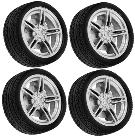 BESPORTBLE 4 Stück Gummi Spielzeugräder 38mm Durchmesser Selbstgemacht Bastelräder für Kinderautos Modellauto Zubehör für Kreative Bastelprojekte