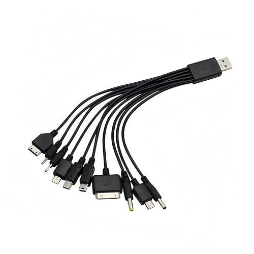 10-in-1 Universal USB Charger Cable with 10 Adapters, Phone Charging Cables, All-in-One Multi Fast Charging Cable for iPhone, Samsung, Huawei, Android, Kindle, LG, PSP, Digital Cameras