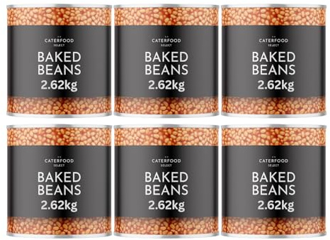 Caterfood Select Baked Beans in Tomato Sauce 2.62kg (Pack of 6) – Rich & Flavourful Catering-Sized Tins