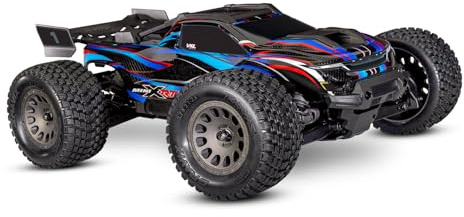 TRAXXAS MINI-XRT, 1/16 Monster-Truck, 4x4 Brushless RTR, Ferngesteuertes Auto, Blau, Wasserfest, mit TQi-Fernsteuerung und TSM