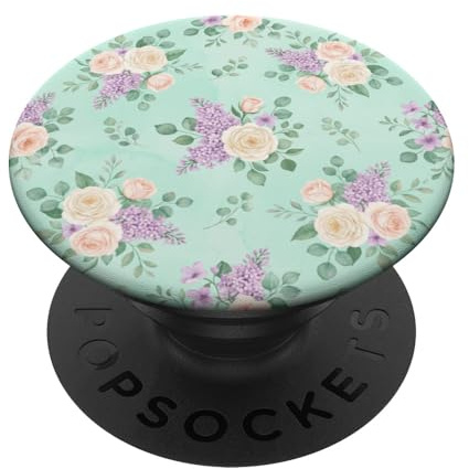 Weiche Blumen Rosen Hyazinthe Lila Aquarell Gartenkunst PopSockets Klebender PopGrip