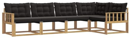 vidaXL Outdoor-Sofagarnitur mit Kissen 5 pcs Weiß und Schwarz, Moderne Gartenmöbel, Sofa-Kollektion und robuste Terrassenbestuhlung, gemütliche Lounge-Einheit