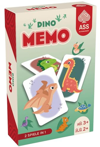 ASS Altenburger Memo Dinosaurier - 2 Spielvarianten (Paare, Trios) | Kinderspiel ab 3 Jahren, fördert Gedächtnis und Konzentration, kompaktes Spiel