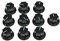 KAISH 10 x schwarzer Messingeinsatz USA Spec 6,35 mm großer J-Bassknopf-Effekt-Pedalknöpfe für Jazz J Bass