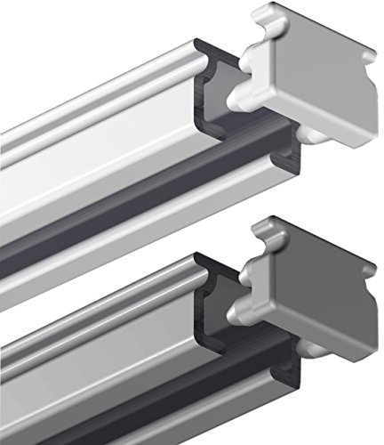 Garduna 120cm eckige Gardinenschiene | Silber | Aluminium | vorgebohrt | Schleuderschiene