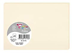 Clairefontaine 1317C Packung mit 25 Karten Pollen in Format C6, 110 x 155mm, 210g, Elfenbein