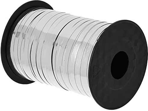 Amscan 991001 Balloon Ribbon 250Yd Met:Silvr