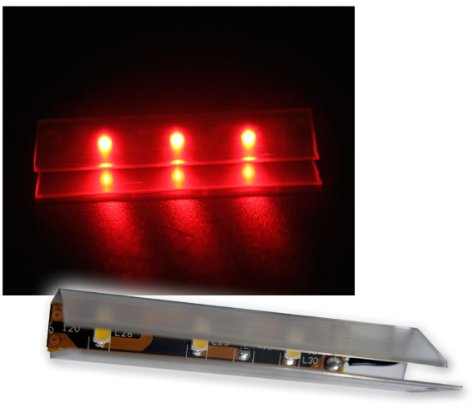 world-trading-net - 6er SET LED Glasbodenbeleuchtung 66mm rot
