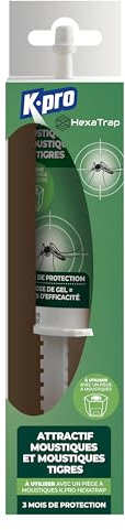 K.PRO - Attractif moustiques et moustiques Tigres - pour piège électrique K.PRO - 1 seringue = 3 Mois de tranquilité - Facile d'utilisation. Attire et Capture Les moustiques. Jusqu'à 300m²