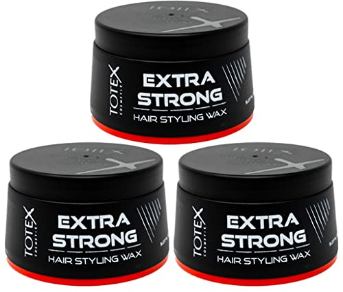 Totex Extra Strong Aqua Hair Wax 3x150ml | Professional Barber Styling Wax for Men & Women | Ultra Strong Hold, Edge Control, Long Lasting Shine, Easy Wash Out, No Residue, All Hair Types