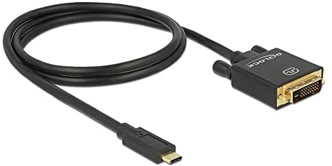 Delock Kabel USB Type-C Stecker > DVI 24+1 Stecker (DP Alt Mode) 4K 30 Hz 1 m schwarz