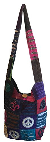 Trendofindia Patchwork Tasche Schultertasche Umhängetasche Peace Om Shopper