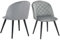 DUHOME Chaise Salle à Manger en Tissu (Velours), Lot de 2 Chaises de Capitonnée, Chaise de Cuisine Design Rétro avec Pieds en Métal pour Lounge Salon,Gris