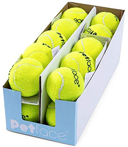 Petface Tennisbälle, Werfen und Apportieren, Hundespielzeug, 6,5 cm (1 Packung mit 20 Bällen)