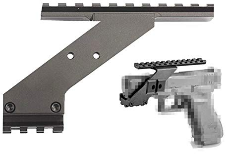 HWZ Tactical Precision Machined Aluminum (Not Plastic) Picatinny Top & Bottom Pistol Handgun Scope Mount for Sights,Lights & Accessories Pistols with Front Accessories