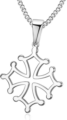 BOBIJOO Jewelry - Pendentif Croix d'Occitanie Languedoc Acier Argent