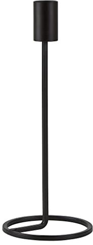 Villa Collection AMAT Kerzenhalter, Stabkerzenhalter, Kerzenständer aus Eisen, für Stabkerzen, Durchm. 9,5 cm, Höhe 23,5 cm, Schwarz