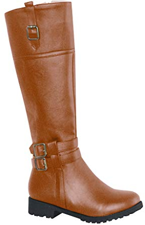 Stivali da Donna Alti sopra Ginocchio Lacci Tacco Stivali Donna Scarpe con Tacco Alto e Punta Tonda Moda Fibbia per Cintura Casual High-Tube (39,Marrone)