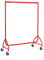 goodsforbusiness GmbH Profi-Rollständer Rot B:122 x H:155 cm, Kleiderständer Stahlrohr rot lackiert sehr stabil, Konfektionsständer mit 100mm Rollen belastbar bis ca. 80 kg