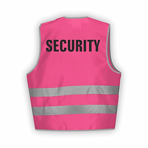 Fassbender-Druck WARNWESTEN - Sicherheitsweste PINK Warnweste nach EN ISO 20471 zertifiziert - Warn Weste für Security - Unisex mit hochwertigem Reflektorstreifen (PINK I M/L I 1St.)