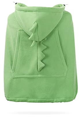 SONARIN Warmer Babytrage Bezug,Universal Winter Tragecover mit Kapuze Winddicht Tragetuchhüllen Fußsack Regenschutz Umhänge Bezug für Babytragen & Tragetücher(Grün)