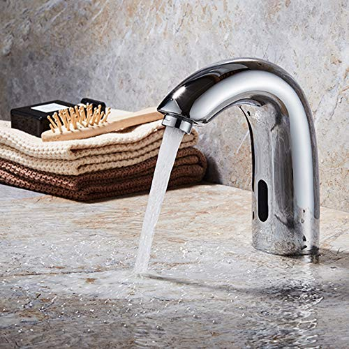 Infrarot Sensor Bad Wasserhahn Niederdruck Automatischer Wasserhähne Heiß- und Kaltwassermischventil Automatisch Wasserhahn Waschtischarmatur für Küche, Toilette