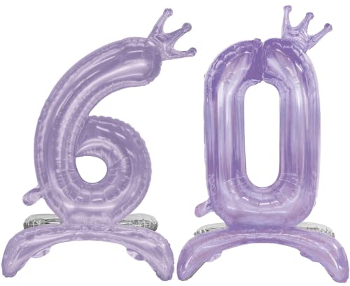 DIWULI Globos de Cumpleaños 60 Años XL Violeta - Número 60