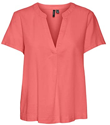 VERO MODA Damen Vmmymilo WVN Ga Top, Georgia Peach, M EU