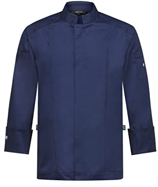 GREIFF Gastro Moda Herren Kochjacke Benjamin Maerz mit Reißverschluss Regular Fit Dunkelblau Modell 5593 Größe XXL