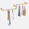 MINUS ONE Förmig Kleiderstange Industrial- 180 cm lang Kleiderstange Wandmontage - Industrierohr Wand Kleiderstange Goldfarben zum Hängen der Kleidungsstücke für Zuhause, Geschäfte