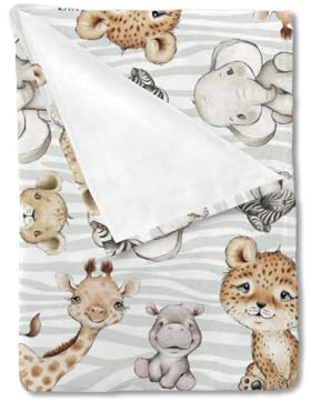 HawSkgFub Safari-Baby-Tierdecke für Kinder, Jungen, Mädchen, Geschenk, Kinderzimmer, Dschungel, Elefant, Giraffe, Zebra, Löwe, Leopard, Nilpferd, leicht, flauschig, Flanell-Fleece-Decken, weich, warm,