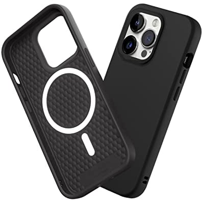 RhinoShield Case kompatibel mit [iPhone 14 Pro] | SolidSuit - MagSafe-kompatibel -Stoßdämpfende & schlanke Schutzhülle mit Premium Finish - 3.5 Meter Fallschutz - Klassik Schwarz