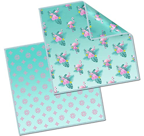Brillenputztücher mit Motivdruck in verschiedenen Kombinationen (Flamingo, 2er Pack 20 x 20 cm)