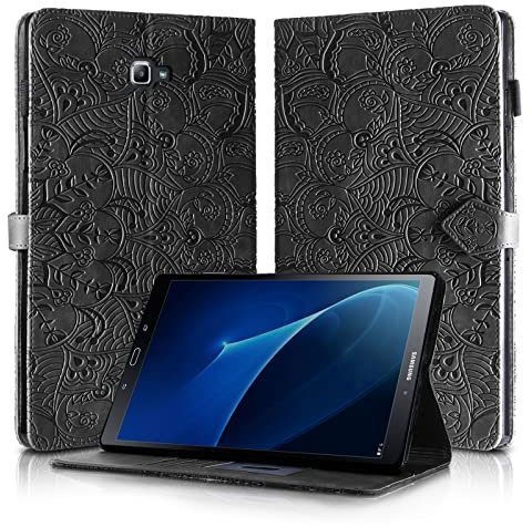 Rostsant Custodia Samsung Tab A6 10.1 2016 Cover in Pelle PU Portafoglio Magnetico con Portapenne Cover Tablet per Samsung Galaxy Tab A6 2016 10.1 Pollici SM-T580 / SM-T585 - Nero