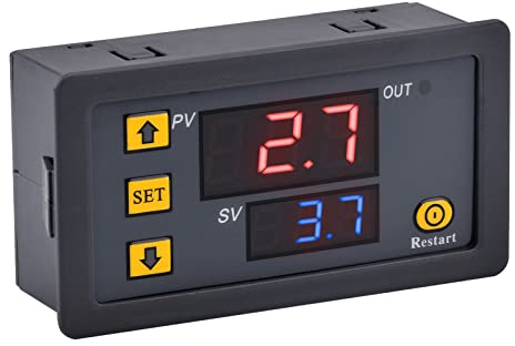 VOKTTA Módulo de relé de retardo de temporización,Relé de temporizador digital DC 12V con pantalla LCD dual