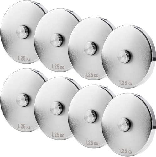 Northdeer Weight Plates for Steel Dumbbells V2.0 - Disc Set 8 Pieces 1.25kg (Silver)