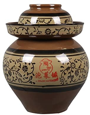Recipiente de cerámica for fermentación / Encurtidos / Chucrut con tapa, Tanque de almacenamiento, Tarro de encurtidos, Olla de kimchi, Recipiente de chucrut, rábano y chile, Tarro de encurtidos, Tarr