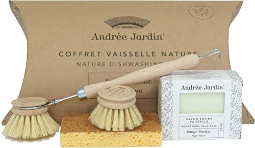 Andree Jardin Coffret Vaisselle avec Brosse Savon et éponge Nature