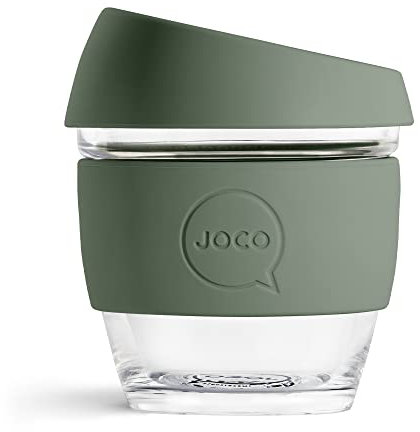 JOCO 8oz Glass Reusable Coffee Cup (Desert sage)