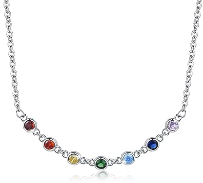 JFASHOP Chakra Armband 925 Sterling Silber Yoga Armband Damen Yoga Schmuck 7 Chakra Armband Amulett Armreif Muttertags Geschenke für Frauen Mädchen (Ketten)