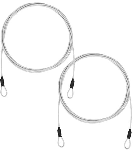JJWNMLL 2pcs Bike Lock Cable 3m Cable Lock, with Double Loop Security for Bike Cable Lock for Bicycles, Courtyard Furniture, Toolbox, Trunk